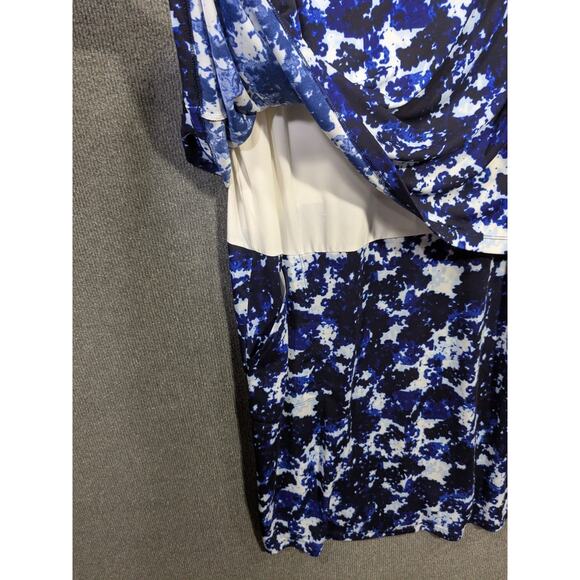 LRL Ralph Lauren Dress Womens 3X Navy White Tiered Prep Designer Career Office - Picture 6 of 14